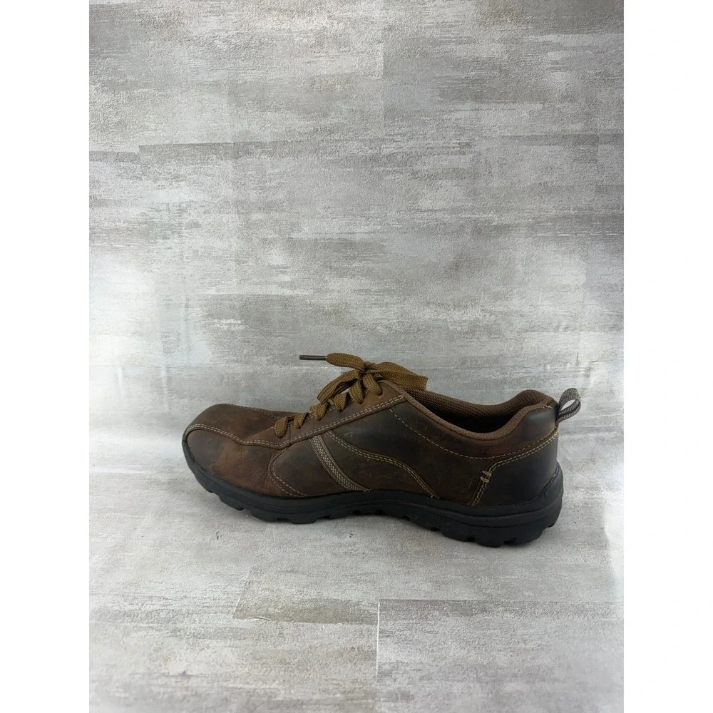 Skechers Relaxed Fit Memory Foam Brown Leather Men Shoes 64224 Size 9.5